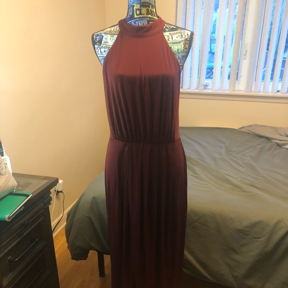 Wine Halter Dress